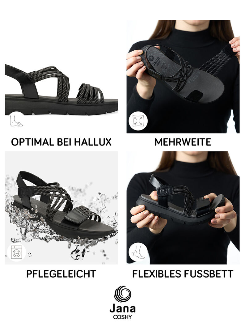 Sandale - schwarz, BLACK, hi-res