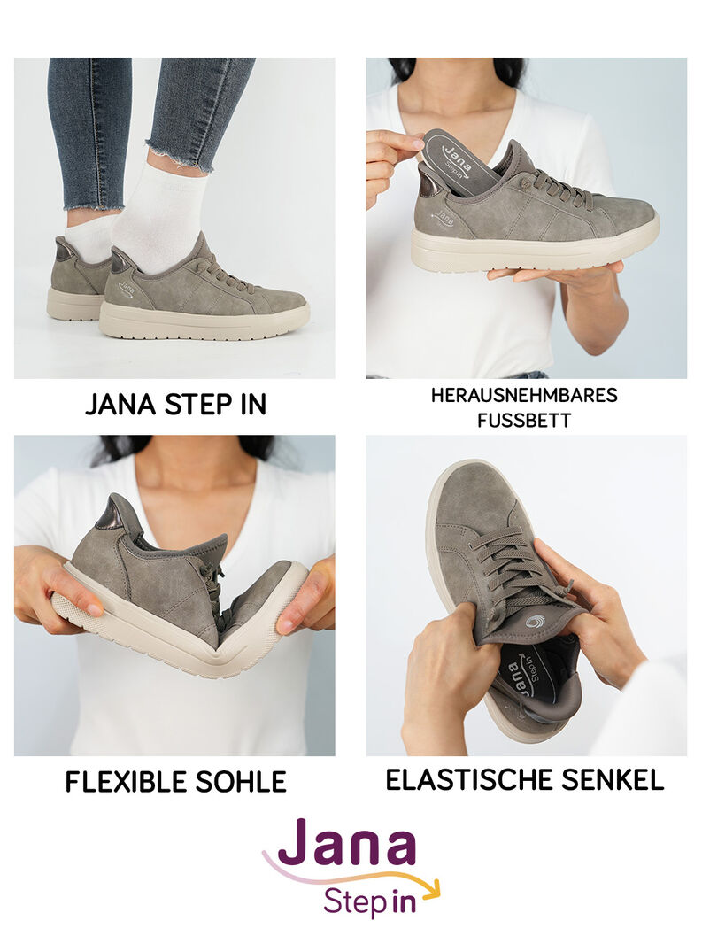 Jana Step In Sneaker, STONE, hi-res