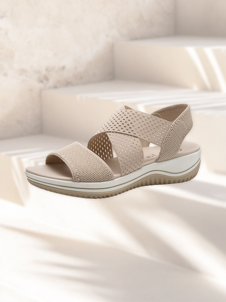 Coshy Balance – Die Hallux-freundliche Sandale, BEIGE/GOLD, hi-res