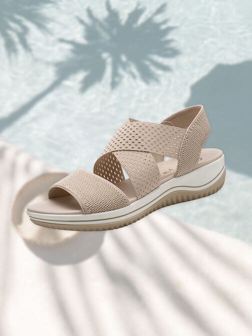 Coshy Balance – Die Hallux-freundliche Sandale, BEIGE/GOLD, hi-res