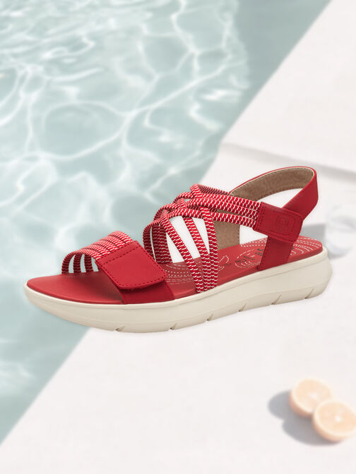 Coshy Sorgenfrei – Die Hallux-freundliche Sandale, RED, hi-res