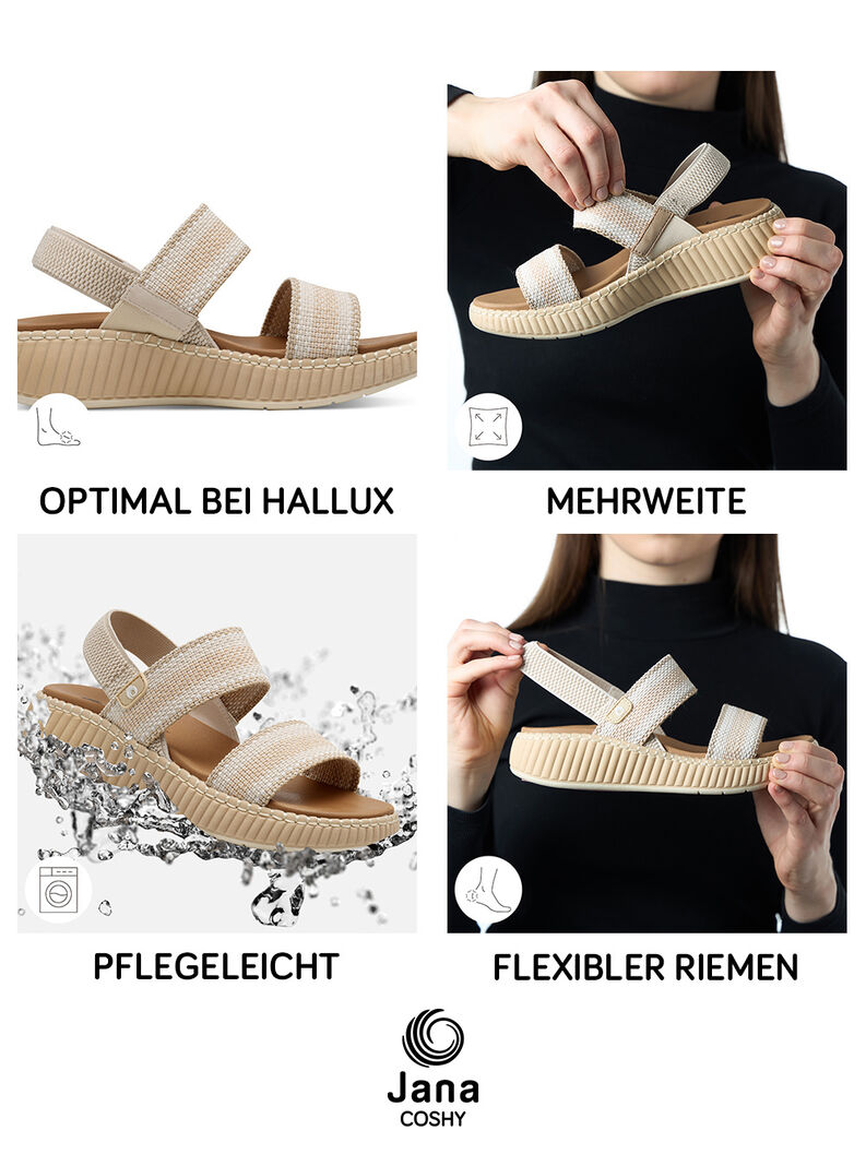 Coshy Inselflair – Die Hallux-freundliche Sandale, BEIGE COMB, hi-res
