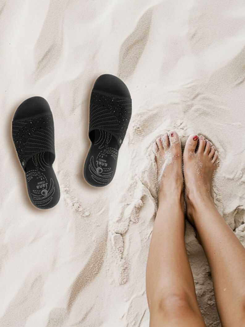 Coshy Glam &ndash; Die Hallux-freundliche Pantolette, BLACK, hi-res