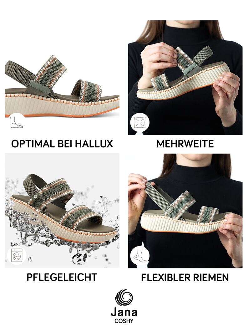 Coshy Inselflair – Die Hallux-freundliche Sandale, SAGE COMB, hi-res