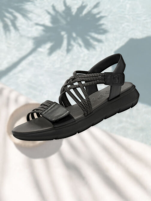 Coshy Sorgenfrei – Die Hallux-freundliche Sandale, BLACK, hi-res