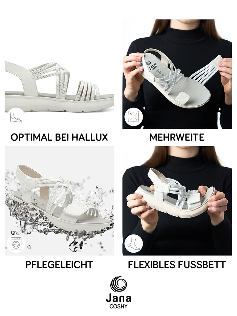 Coshy Sorgenfrei – Die Hallux-freundliche Sandale, WHITE/SILVER, hi-res
