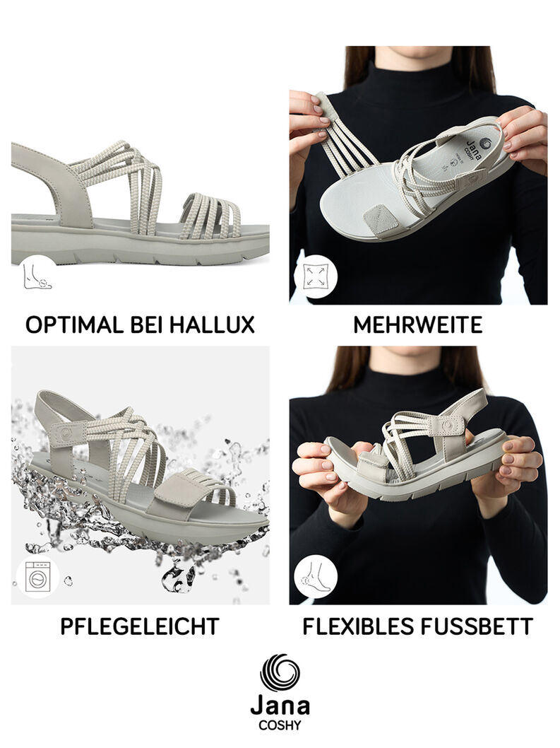 Coshy Sorgenfrei – Die Hallux-freundliche Sandale, STONE, hi-res