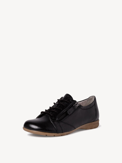 Lederhalbschuh - schwarz, BLACK, hi-res