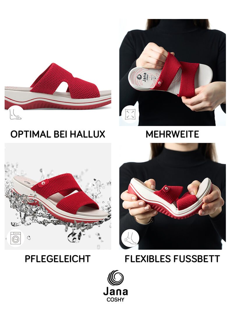 Coshy Original – Die Hallux-freundliche Pantolette, RED, hi-res