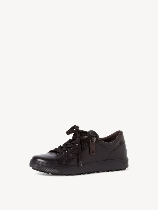 Ledersneaker - schwarz, BLACK, hi-res