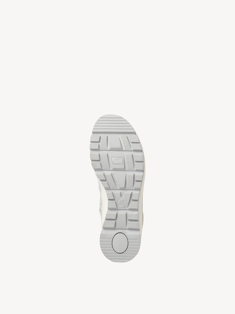Weiße Laufsohle der Stiefel aus flexiblem Soft Flex Material