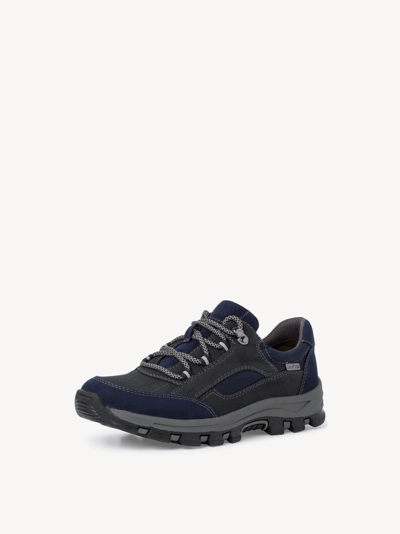 Sportlicher blau-schwarzer Schuh aus Materialmix mit robuster Sohle